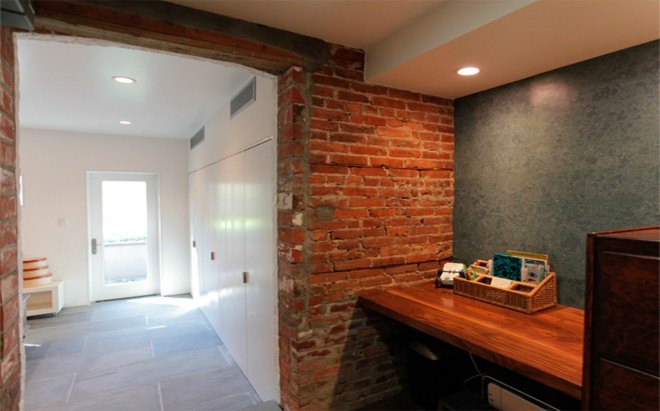 Thread Collective, Parkslope row house, Brooklyn home design, brookyn architecture, nyc architecture, architecture, home renovation nyc, passive design systems, solar power, solar array, green design, low environmental building materials, energy efficiency, green architecture, urban design, repurposed wood slats,