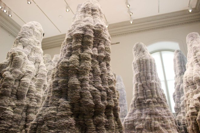 Renwick Gallery, Smithsonian, Smithsonian American Art Museum, Washington D.C., D.C., Tara Donovan, Untitled by Tara Donovan, index cards, art, site specific art, art installation