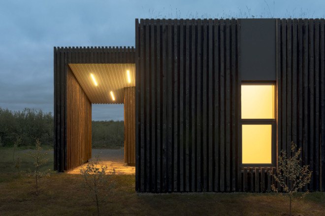green roof, green architecture, vacation cottage, cottage, PK Arkitektar, geothermal energy, Iceland, underground architecture, concrete, low maintenance