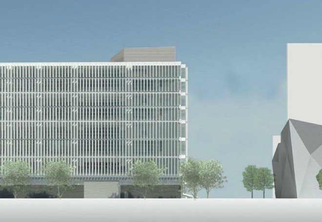 NYC Salt Shed & Garage Complex, LEED Gold operations, Dattner Architects, WXY Architecture + Urban Design, architecture, Department of Sanitation nyc, Department of Sanitation building nyc, green building, sustainable design, city buildings nyc, nyc green design, West Side Highway, DSNY building, green roof, double-skin façade, graywater systems