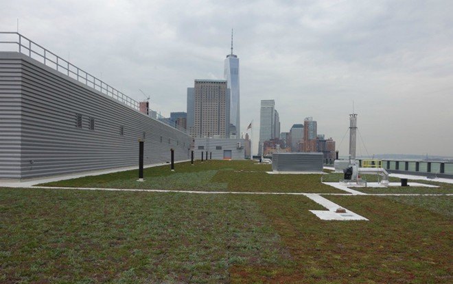 NYC Salt Shed & Garage Complex, LEED Gold operations, Dattner Architects, WXY Architecture + Urban Design, architecture, Department of Sanitation nyc, Department of Sanitation building nyc, green building, sustainable design, city buildings nyc, nyc green design, West Side Highway, DSNY building, green roof, double-skin façade, graywater systems