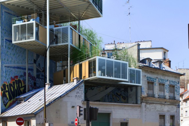 3BOX, 3BOX by Stéphane Malka Architecture, Stéphane Malka Architecture, prefab architecture, prefab housing, La Seine, affordable housing, parasitic architecture, modular housing, modular architecture, Les Toits du Monde, 3BOX Les Toits du Monde,