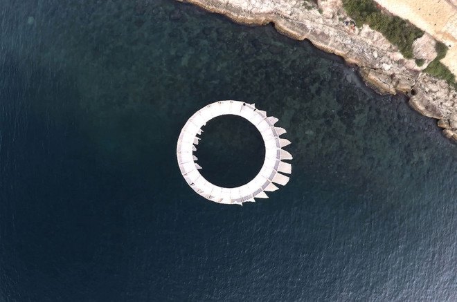 EASA Links, student work, Malta, floating pavilion, wooden structure, floating building, green architecture, Antiroom II, lightweight structure