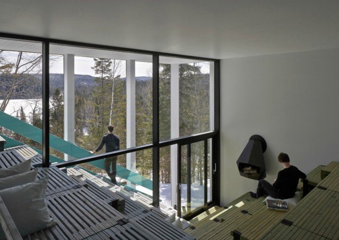 Architecturama, Lake Jasper Home, lake house design, cedar cladding, raw cedar, lake jasper homes, canadian achitects, canadian architecture, cedar tongue-and-groove siding, white cedar siding, green design, sustainable design, cedar exterior, locally sourced materials, green building, energy efficient design
