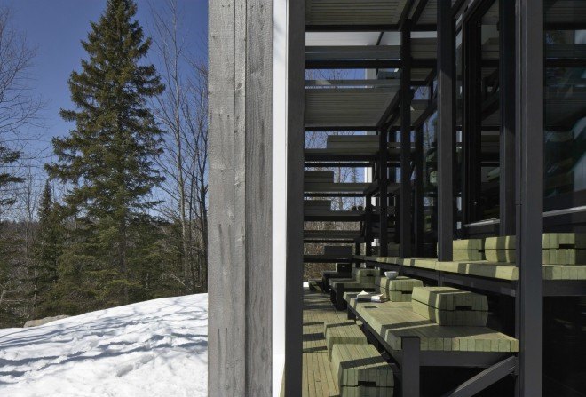 Architecturama, Lake Jasper Home, lake house design, cedar cladding, raw cedar, lake jasper homes, canadian achitects, canadian architecture, cedar tongue-and-groove siding, white cedar siding, green design, sustainable design, cedar exterior, locally sourced materials, green building, energy efficient design
