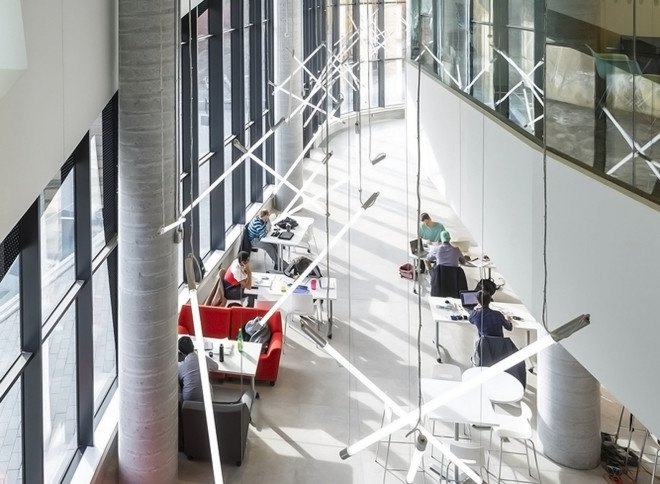 ZAS Architects, Bergeron Centre for Engineering Excellence, Canada, glass facade, undulating facade, school campus, Canada school, facade design, gender balance school, green architecture