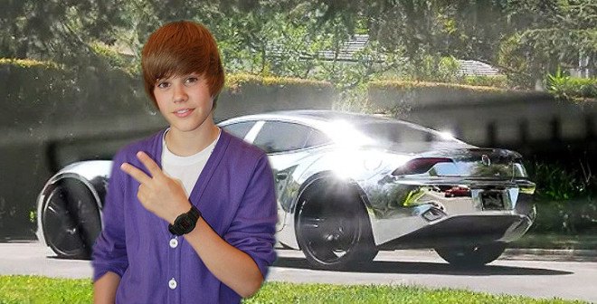Justin Bieber's crazy shiny Fisker Karma