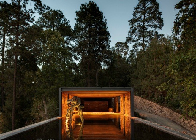 CC Arquitectos, architecture, El Mirador House, mexican architects, El Eterno estate, Valle de Bravo, Lake Avándaro, stable house, stable design, railway sleeper, old train line, rail ties, repurposed rail sleepers, stone and timber house, timber design, repurposed materials, green design, sustainable design,