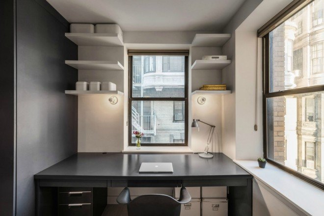 CHUA designers, tiny NYC Apartment, upper west side apartment, loft in nyc, interior design, nyc urban design, tiny apartments nyc, space saving nyc, recycled black paperstone, space saving tips, compact spaces nyc, tiny homes, green design, nyc apartments, apartment design,