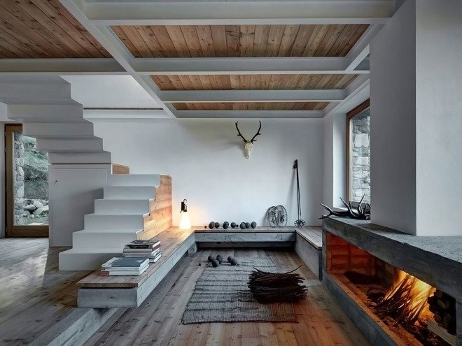 Alfredo Vanotti, Casa VI, architecture Italy, mountain cabin, stone house, natural light, locally sourced materials, traditional techniques, skylights, solar design, green architecture