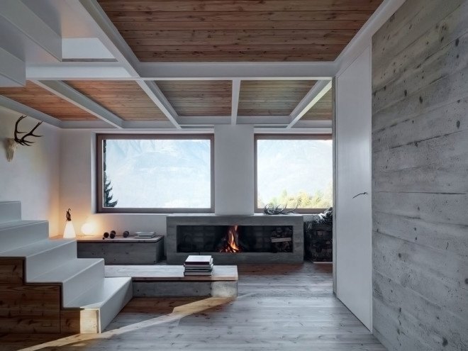 Alfredo Vanotti, Casa VI, architecture Italy, mountain cabin, stone house, natural light, locally sourced materials, traditional techniques, skylights, solar design, green architecture