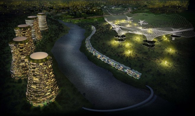 Cypher CO2ling Plant, sustainable architecture, green walls, futuristic design, Soad Moarefi, Shilan Golmohamadi, Kawan Golmohamadi, energy efficiency, repurposing, power plant, waste heat, green architecture