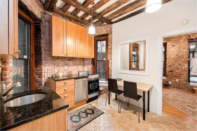 green design, eco design, sustainable design, 228 East 13th Street, sunroom, co-ops near Union Square, tiny living, exposed brick, 6sqft