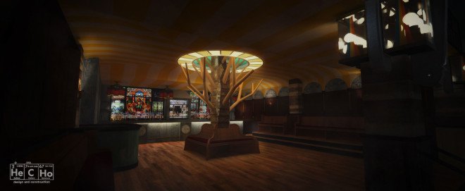 flash factory, reclaimed materials, eco materials, Mike Satsky, hecho, nyc music venues, recycled materials, green design, eco design, sustainable design