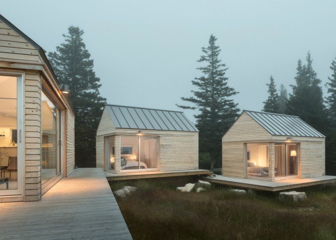 GO Logic, maine cabins, little house on the ferry, passive home design, CLT Construction, green design, sustainable design, factory-cut buildings, prefab construction, cross-laminated timber, energy efficient building, green building, sustainable design, green design, timber design, timber cabins