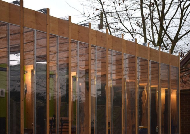 Greenhouse That Grows Legs, Greenhouse That Grows Legs by BAT Studio, BAT studio, flood defense architecture, flood resistant architecture, hydraulic lift architecture, protect architecture from flood, River Thames architecture, glue laminated timber, greenhouse, Between Art and Technology Studio