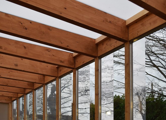 Greenhouse That Grows Legs, Greenhouse That Grows Legs by BAT Studio, BAT studio, flood defense architecture, flood resistant architecture, hydraulic lift architecture, protect architecture from flood, River Thames architecture, glue laminated timber, greenhouse, Between Art and Technology Studio