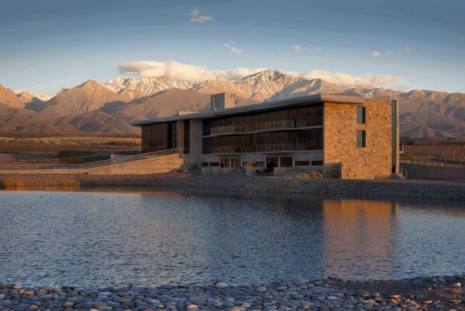 luxury resort, wine resort, Hotel Casa de Uco, Alberto Tonconogy y Asociados, lightweight, natural light, mulit-use spaces, green hotel, minimalist design, winery, Argentina