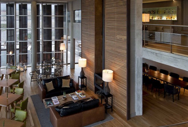 luxury resort, wine resort, Hotel Casa de Uco, Alberto Tonconogy y Asociados, lightweight, natural light, mulit-use spaces, green hotel, minimalist design, winery, Argentina