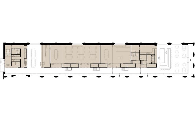 The Houtloods, Bedaux de Brouwer, train shed office by Bedaux de Brouwer, Houtloods by Bedaux de Brouwer, adaptive reuse, adaptive reuse office, industrial chic, renovated building, renovated railway building, Spoorzone,