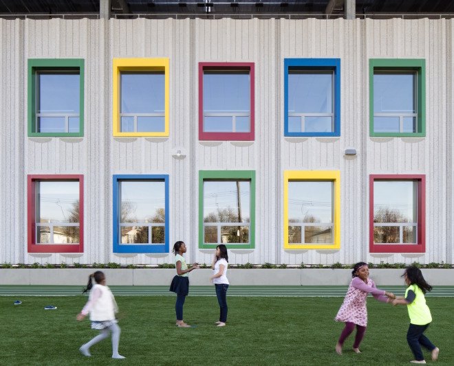P.S. 62, Staten Island, Roger Duffy, SOM, P.S. 62 by SOM, Kathleen Grimm School of Leadership and Sustainability, Kathleen Grimm School of Leadership and Sustainability by SOM, net-zero energy, net-zero school, net-zero school NYC, net-zero elementary school, NYC first net zero school, NYC School Construction Authority, solar panels, geothermal energy, wind turbine,