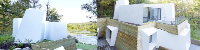 Lake house, Taylor and Miller Architecture and Design, timber wall, retaining wall, abstract design, green architecture, Massachusetts, skylights, natural light