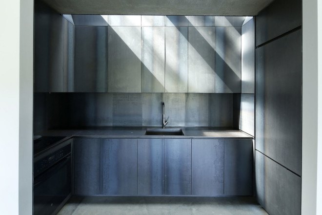 Lake house, Taylor and Miller Architecture and Design, timber wall, retaining wall, abstract design, green architecture, Massachusetts, skylights, natural light
