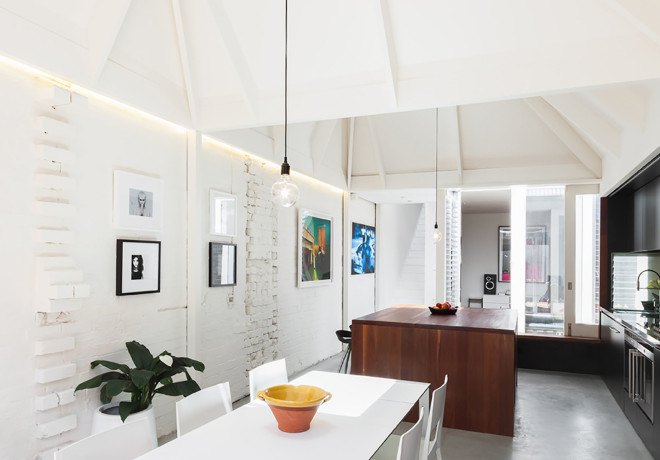 Carterwilliamson Architects, Light Cannon House, Le Corbusier, La Tourette, modernist architecture, green renovation, natural light, sculptural roof, light cannons, green interior, Sydney architecture