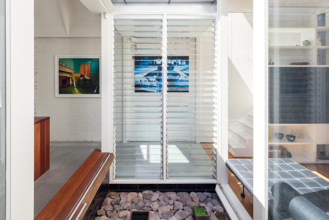 Carterwilliamson Architects, Light Cannon House, Le Corbusier, La Tourette, modernist architecture, green renovation, natural light, sculptural roof, light cannons, green interior, Sydney architecture
