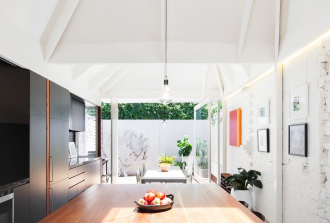 Carterwilliamson Architects, Light Cannon House, Le Corbusier, La Tourette, modernist architecture, green renovation, natural light, sculptural roof, light cannons, green interior, Sydney architecture