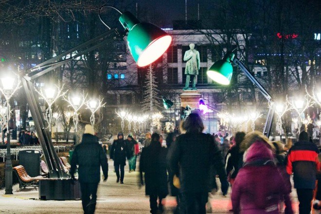 Lux Helsinki, Martta-Kaisa Virta, Medicine City, Caitlind r.c. Brown & Wayne Garrett, interactive Cloud sculpture, Alexander Reiichstein, Helsinki, Finland, LED lights