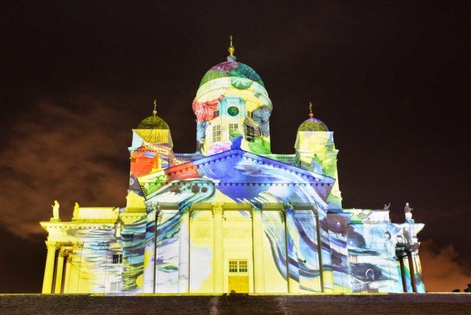 Lux Helsinki, Martta-Kaisa Virta, Medicine City, Caitlind r.c. Brown & Wayne Garrett, interactive Cloud sculpture, Alexander Reiichstein, Helsinki, Finland, LED lights