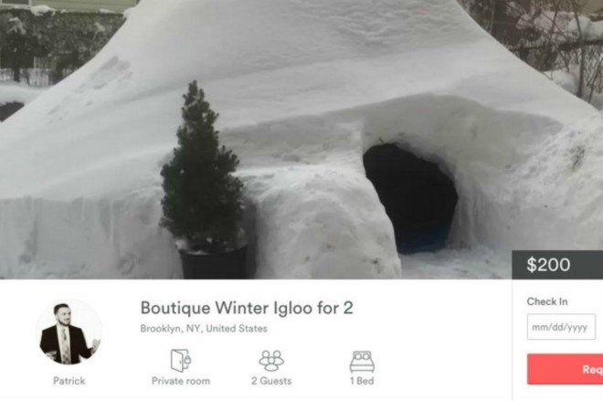 NYC Blizzard 2016, nyc snow, nyc igloo for rent, alt lifestyle, nyc small spaces, nyc igloo, nyc snow, green building, igloos for rent, nyc igloos, greenpoint igloo