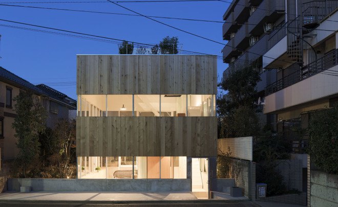 Elding Oscarson, Nerima House, Tokyo, small spaces, small houses, panoramic window, open plan layout, natural light, timber facade, green architecture