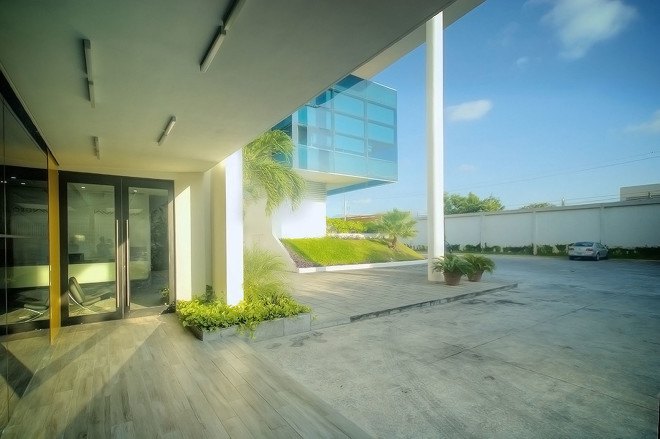 Nexus Center, Mexico, sanzpont [arquitectura], floating building, green architecture, glass building, office space, office building, natural light, green lighting, LED lights, passive solar design