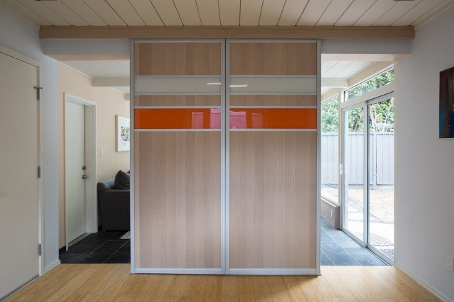 Klopf Architecture, Eichler homes, green renovation, green architecture, glass facade, outdoor pation, Palo Alto, California architecture, sliding doors, natural lighting