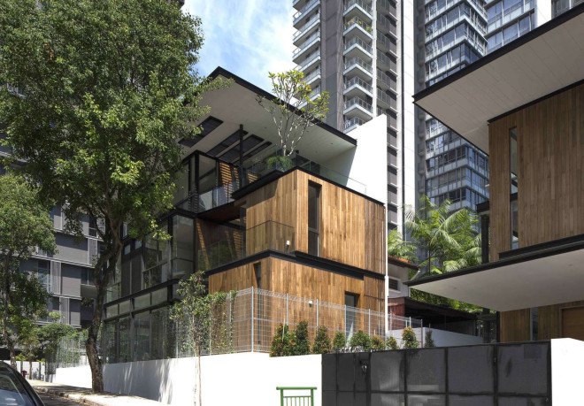 Paterson 3, Singapore, AR43 Architects, Singapore, residential architecture, timber cladding, glass facade, courtyard, green wall, natural light