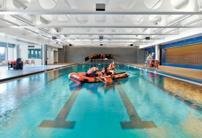 Perkins+Will, nypa building, Perkins+Will NYPA Building, largest LEED project in New York, LEED Silver, sustainable design, green design, nypd training building, New York City Police Academy, College Point, Queens,