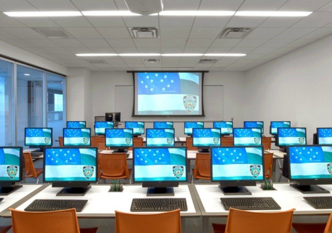 Perkins+Will, nypa building, Perkins+Will NYPA Building, largest LEED project in New York, LEED Silver, sustainable design, green design, nypd training building, New York City Police Academy, College Point, Queens,
