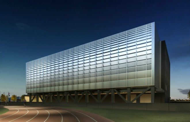 Perkins+Will, nypa building, Perkins+Will NYPA Building, largest LEED project in New York, LEED Silver, sustainable design, green design, nypd training building, New York City Police Academy, College Point, Queens,