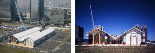 Shigeru Ban, Shigeru Ban architecture, Nomadic Museum, traveling museum, cargotecture, shipping container architecture, shipping container construction, paper tube construction, paper tube architecture, green architecture, green museum, green design