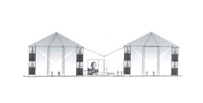 Shigeru Ban, Shigeru Ban architecture, Nomadic Museum, traveling museum, cargotecture, shipping container architecture, shipping container construction, paper tube construction, paper tube architecture, green architecture, green museum, green design