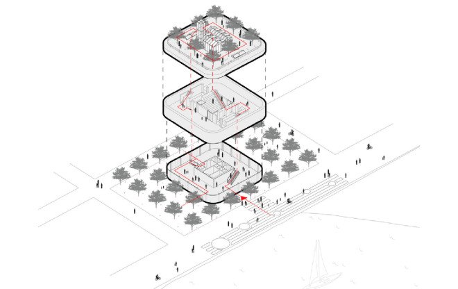 SubZero Pavilion, Floriade 2022, MVRDV expo, horticultural expo, green pavilion, rooftop greenhouse, winter garden, food production, green architecture, earth walls, green roof