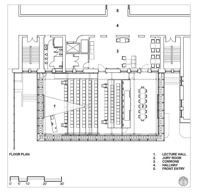 LEED Platinum, Forum, The Forum by Studio 804, Studio 804, LEDs, water reclamation, recycled materials, living wall, University of Kansas School of Architecture, architecture student project, design build, motorized dampers, louvers, sun tracking, rooftop weather station, solar panels, jury room