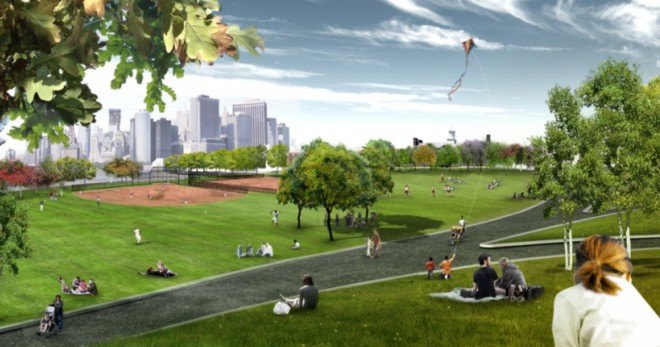 The Hills on Governors Island, Governor's island park, nyc parks, nyc green space, new parks nyc, Slide Hill, discovery hill, Governors Island Park and Public Space Master Plan, nyc green area, urban design, West 8 Architects, green space, Governors Island, Governors Island Park, Slide Hill, 48 foot slide,