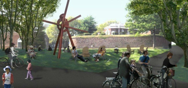 The Hills on Governors Island, Governor's island park, nyc parks, nyc green space, new parks nyc, Slide Hill, discovery hill, Governors Island Park and Public Space Master Plan, nyc green area, urban design, West 8 Architects, green space, Governors Island, Governors Island Park, Slide Hill, 48 foot slide,