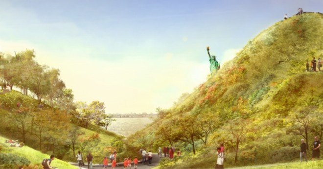 The Hills on Governors Island, Governor's island park, nyc parks, nyc green space, new parks nyc, Slide Hill, discovery hill, Governors Island Park and Public Space Master Plan, nyc green area, urban design, West 8 Architects, green space, Governors Island, Governors Island Park, Slide Hill, 48 foot slide, resilient design