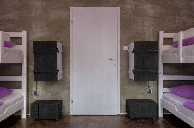 eco-friendly hostel, Belgrade arhitecture, green hostel, upcycling, upcycled materials, repurposed materials, rainwater collection, solar panels, renewable energy, low carbon footprint, green architecture