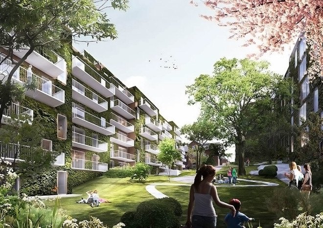 Schmidt Hammer Lassen Architects, Aarhus, Denmark, residential architecture, green spaces, public garden, Dokk1, brick architecture, brick masonry, landscape architecture, roof terraces, green architecture