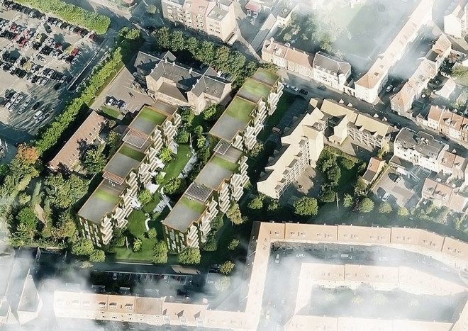 Schmidt Hammer Lassen Architects, Aarhus, Denmark, residential architecture, green spaces, public garden, Dokk1, brick architecture, brick masonry, landscape architecture, roof terraces, green architecture